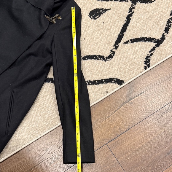 All Saints Asymmetrical Black Jacket with Statement Collar - Picture 6 of 8